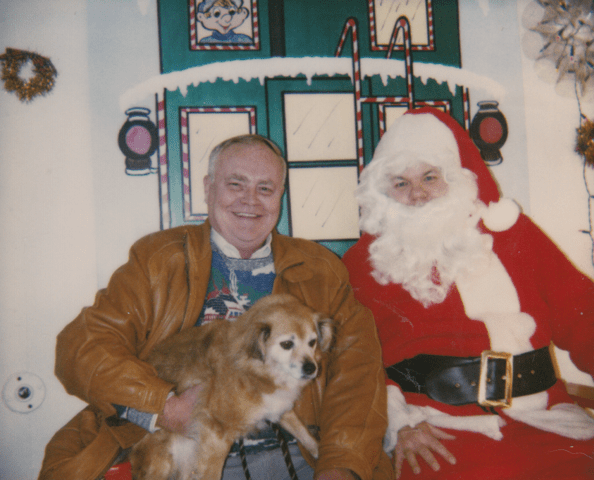 Mr. Turner and Santa in the Caboose